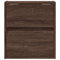 vidaXL Wall-mounted Bedside Cabinet with LED Lights Brown Oak