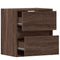 vidaXL Wall-mounted Bedside Cabinet with LED Lights Brown Oak
