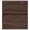 vidaXL Wall-mounted Bedside Cabinets with LED Lights 2 pcs Brown Oak