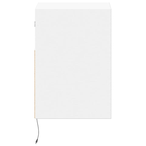 vidaXL Wall-mounted Bedside Cabinets with LED Lights 2 pcs White