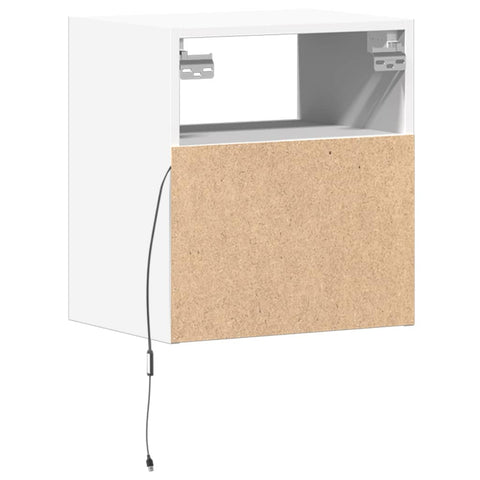 vidaXL Wall-mounted Bedside Cabinets with LED Lights 2 pcs White