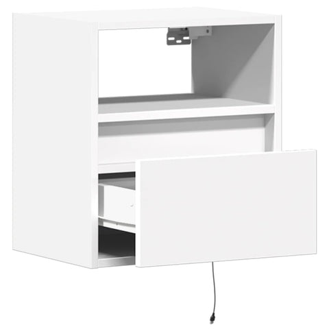 vidaXL Wall-mounted Bedside Cabinets with LED Lights 2 pcs White