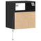 vidaXL Wall-mounted Bedside Cabinet with LED Lights Black