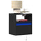 vidaXL Wall-mounted Bedside Cabinet with LED Lights Black