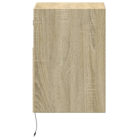 vidaXL Wall-mounted Bedside Cabinet with LED Lights Sonoma Oak