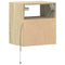vidaXL Wall-mounted Bedside Cabinet with LED Lights Sonoma Oak