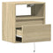 vidaXL Wall-mounted Bedside Cabinet with LED Lights Sonoma Oak