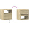 vidaXL Wall-mounted Bedside Cabinet with LED Lights Sonoma Oak