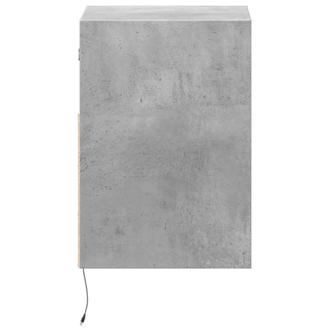 vidaXL Wall-mounted Bedside Cabinet with LED Lights Concrete Grey