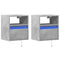 vidaXL Wall-mounted Bedside Cabinets with LED Lights 2 pcs Concrete Grey