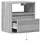 vidaXL Wall-mounted Bedside Cabinet with LED Lights Grey Sonoma