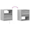 vidaXL Wall-mounted Bedside Cabinet with LED Lights Grey Sonoma