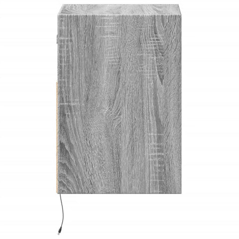 vidaXL Wall-mounted Bedside Cabinets with LED Lights 2 pcs Grey Sonoma