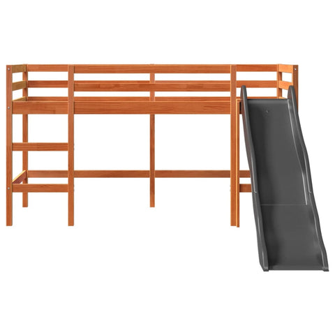 vidaXL Kids' Loft Bed without Mattress Wax Brown 90x200 cm Solid Wood Pine