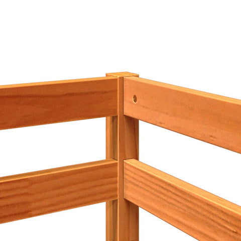 vidaXL Kids' Loft Bed without Mattress Wax Brown 90x200 cm Solid Wood Pine
