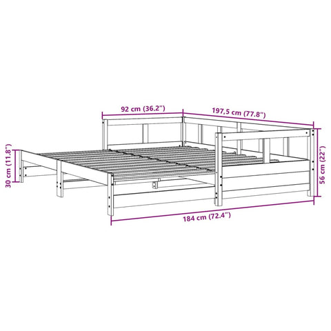 vidaXL Daybed without Mattress White 90x190 cm Solid Wood Pine