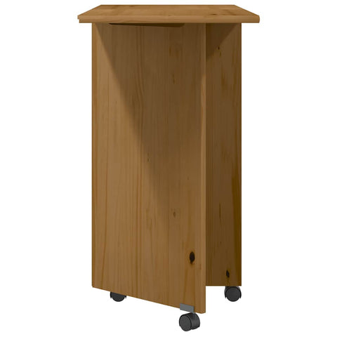 vidaXL Rolling Cabinet with Desk MOSS Honey Brown Solid Wood Pine