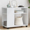 vidaXL Side Table with Wheels White 70x35x60 cm Engineered Wood