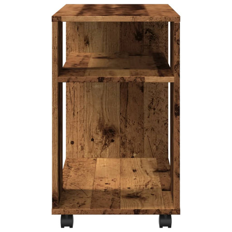 vidaXL Side Table with Wheels Old Wood 70x35x60 cm Engineered Wood