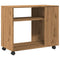 vidaXL Side Table with Wheels Artisian Oak 70x35x60 cm Engineered Wood