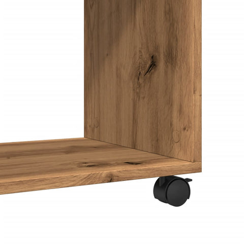 vidaXL Side Table with Wheels Artisian Oak 70x35x60 cm Engineered Wood