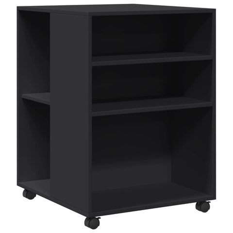 vidaXL Side Table with Wheels Black 55x60x78 cm Engineered Wood