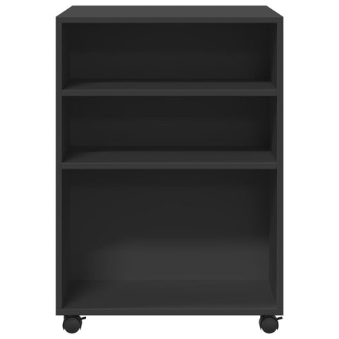 vidaXL Side Table with Wheels Black 55x60x78 cm Engineered Wood