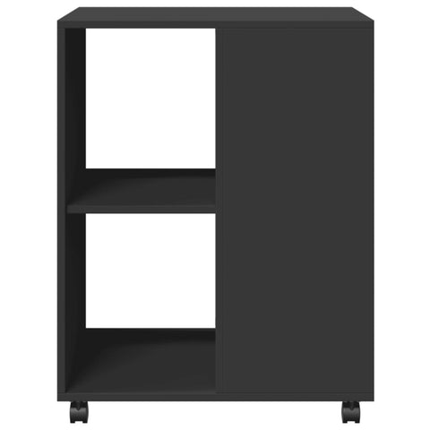 vidaXL Side Table with Wheels Black 55x60x78 cm Engineered Wood