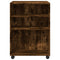 vidaXL Side Table with Wheels Smoked Oak 55x60x78 cm Engineered Wood