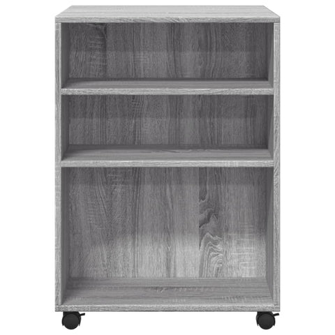 vidaXL Side Table with Wheels Grey Sonoma 55x60x78 cm Engineered Wood