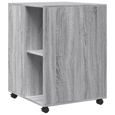 vidaXL Side Table with Wheels Grey Sonoma 55x60x78 cm Engineered Wood