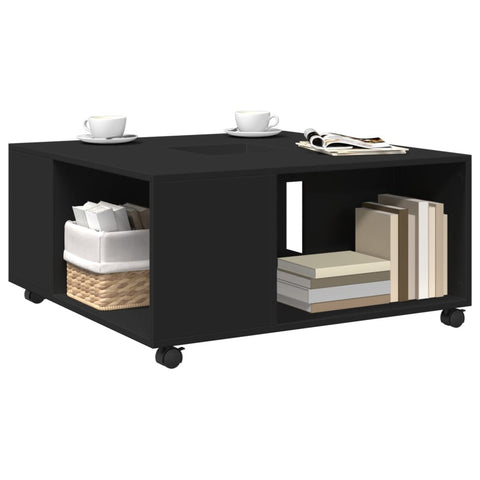 vidaXL Coffee Table Black 80x80x40 cm Engineered Wood