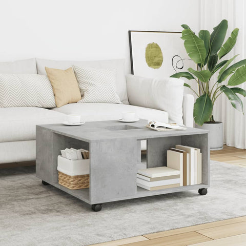 vidaXL Coffee Table Concrete Grey 80x80x40 cm Engineered Wood