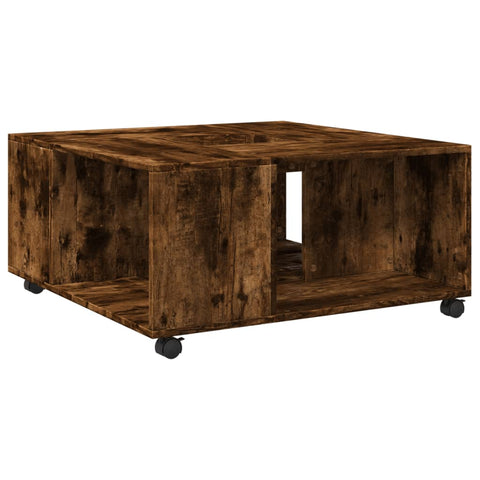vidaXL Coffee Table Smoked Oak 80x80x40 cm Engineered Wood