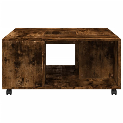vidaXL Coffee Table Smoked Oak 80x80x40 cm Engineered Wood