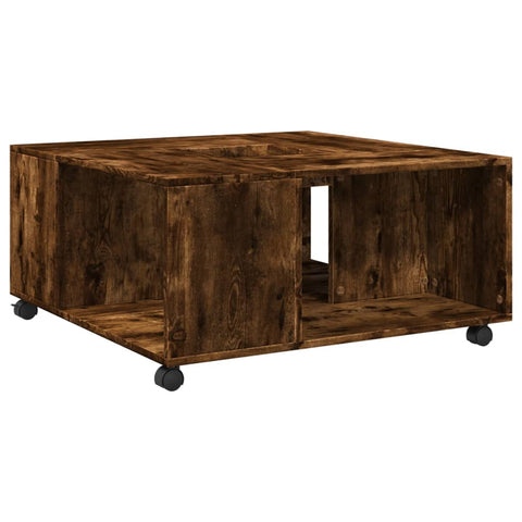 vidaXL Coffee Table Smoked Oak 80x80x40 cm Engineered Wood