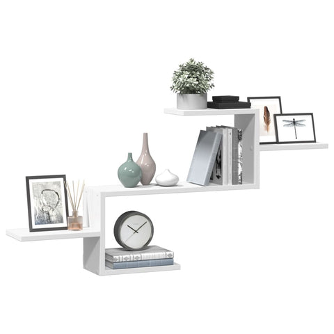 vidaXL Wall Shelf White 104x15x49 cm Engineered Wood