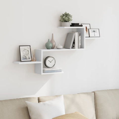 vidaXL Wall Shelf White 104x15x49 cm Engineered Wood
