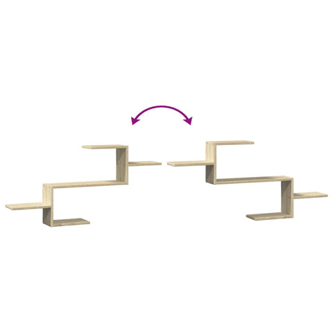 vidaXL Wall Shelf Sonoma Oak 104x15x49 cm Engineered Wood