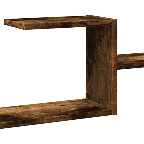 vidaXL Wall Shelf Smoked Oak 104x15x49 cm Engineered Wood
