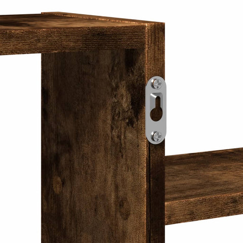 vidaXL Wall Shelf Smoked Oak 104x15x49 cm Engineered Wood