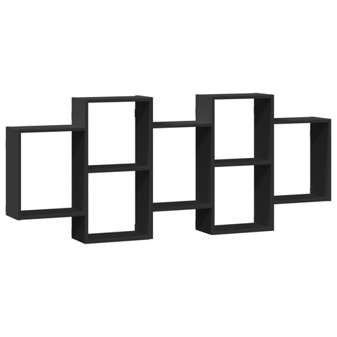 vidaXL Wall Shelf Black 159x18x65 cm Engineered Wood