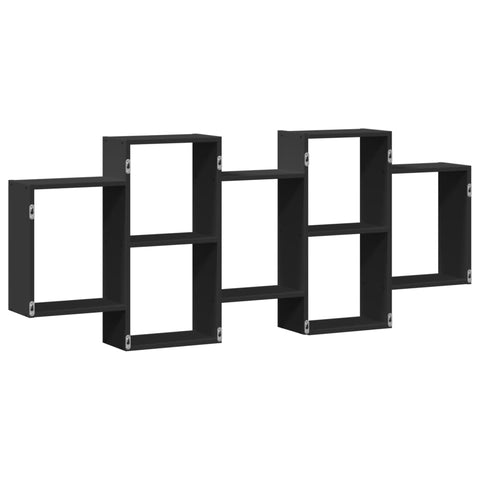 vidaXL Wall Shelf Black 159x18x65 cm Engineered Wood