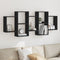 vidaXL Wall Shelf Black 159x18x65 cm Engineered Wood