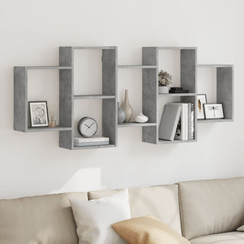 vidaXL Wall Shelf Concrete Grey 159x18x65 cm Engineered Wood