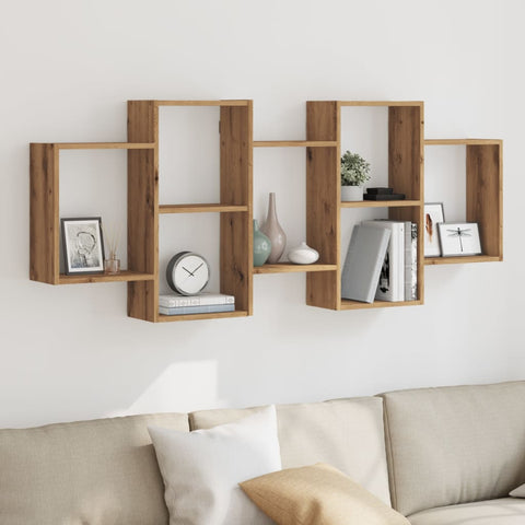 vidaXL Wall Shelf Artisian Oak 159x18x65 cm Engineered Wood