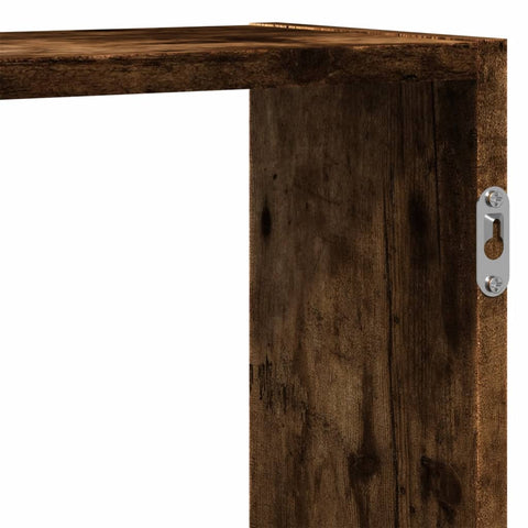 vidaXL Wall Shelf Smoked Oak 129x18x42 cm Engineered Wood