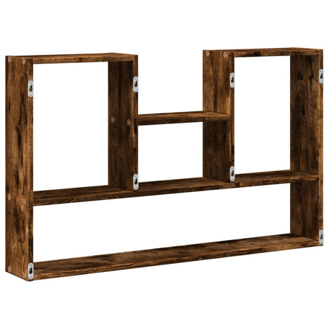 vidaXL Wall Shelf Smoked Oak 99x15x60 cm Engineered Wood
