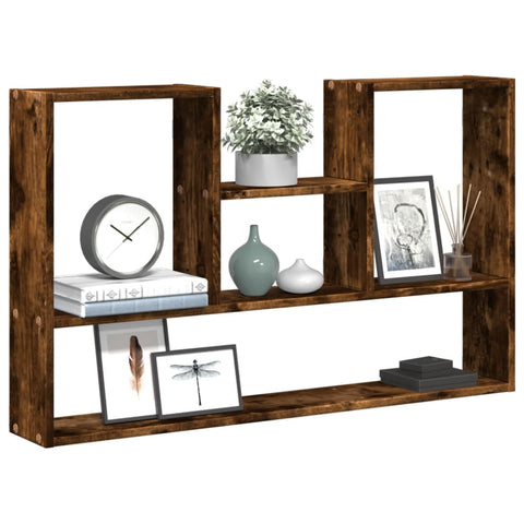vidaXL Wall Shelf Smoked Oak 99x15x60 cm Engineered Wood