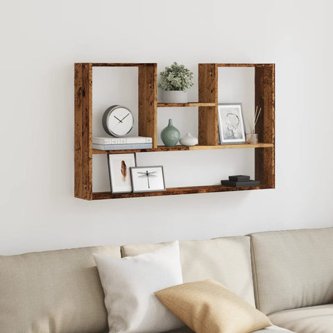 vidaXL Wall Shelf Old Wood 99x15x60 cm Engineered Wood